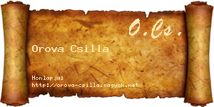 Orova Csilla névjegykártya