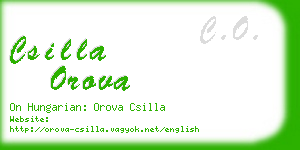 csilla orova business card